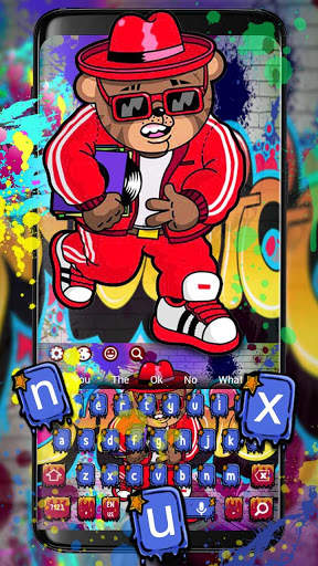 Hip-Hop Bear Graffiti Keyboard screenshot 1