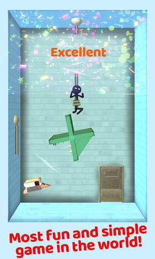 Stickman Rescue - Cut Rope Puzzle Game screenshot 4