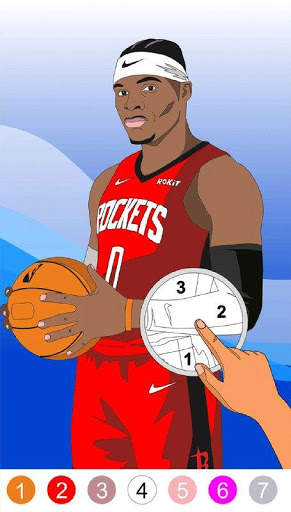 Coloring Basketball  - Color by number 3 تصوير الشاشة