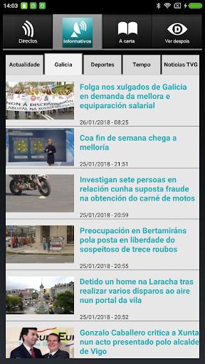 CRTVG news and live content screenshot 2