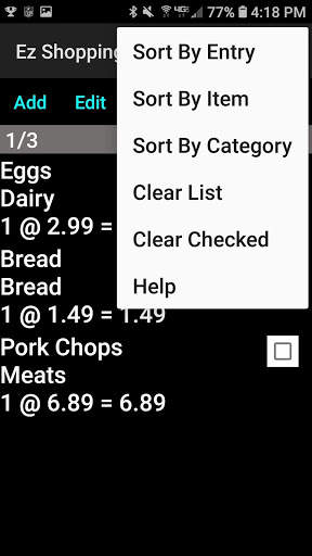 Ez Shopping List screenshot 2