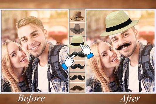 Man Hat & Mustache PhotoEditor screenshot 1