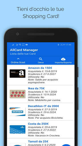 AllCard Manager Basic - Shopping Card Management screenshot 1