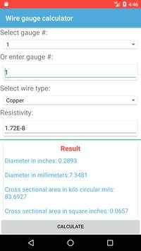 Wire gauge calculator 2 تصوير الشاشة