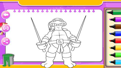 Ninja Coloring Super Turtle screenshot 6