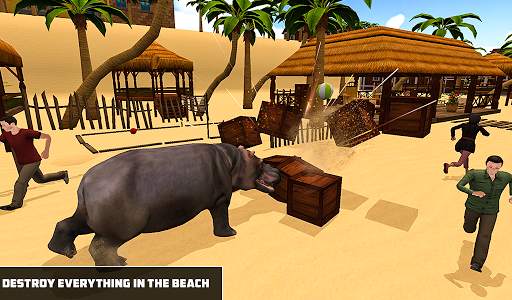 Angry Hippo Attack Simulator-City & Beach Attack screenshot 7