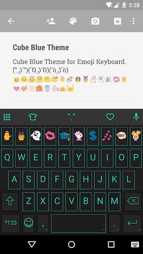 Blue Neon Emoji Keyboard Skin screenshot 1