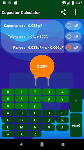 Capacitor Calculator скриншот 1