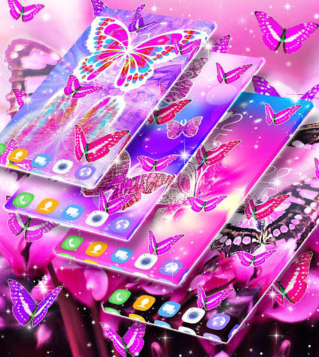 Pink butterfly live wallpaper скриншот 3