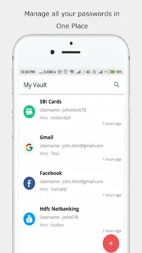 My Vault - Offline Password and Notes Manager स्क्रीनशॉट 2