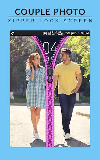 Couple Zipper Lock Screen 2018 screenshot 4