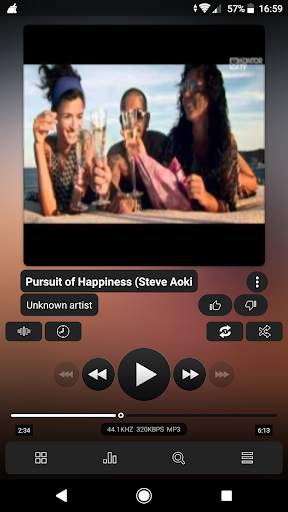 Poweramp v3 skin minimalist da screenshot 1
