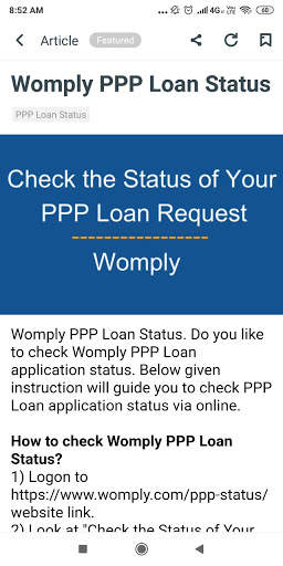 PPP Loan App - Status of Womply & Other SBA Loans screenshot 3