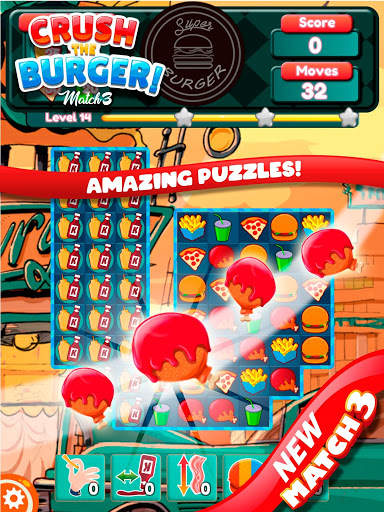 Crush The Burger ! Deluxe Match 3 Game screenshot 13