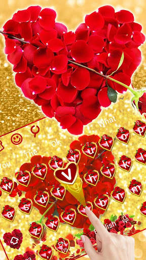 Rose Glitter Keyboard Theme screenshot 1