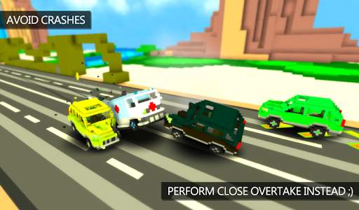 Blocky Highway Traffic Racer screenshot 2