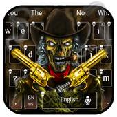 Western Skull Gun Keyboard Theme 10001003