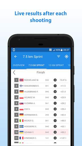 Biathlon Live Results 2022/23 screenshot 1