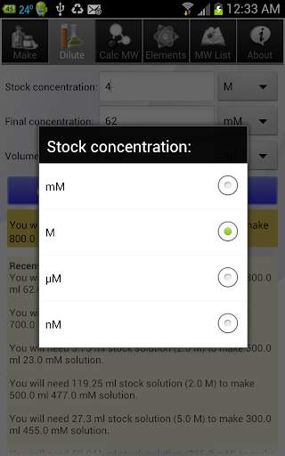 Solution Calculator Lite screenshot 7