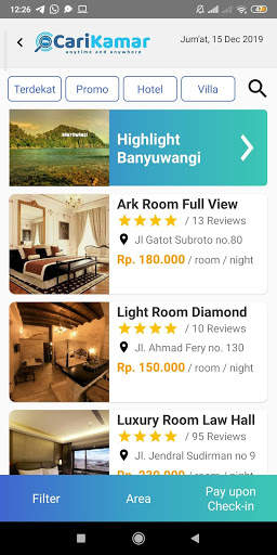 CariKamar - Aplikasi Booking Hotel Terbaik screenshot 3