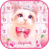 Pink Kitty Flower keyboard 10001002