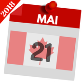 Canada Calendrier 2018 avec jours fériés icon