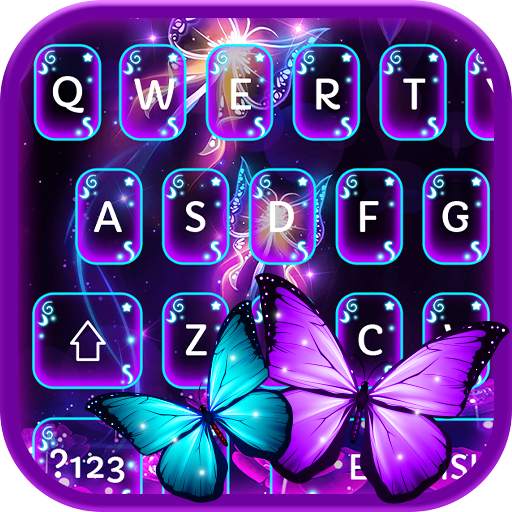 Neon Sparkle Butterfly Keyboard 1.1