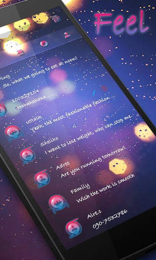 (FREE) GO SMS FEEL THEME screenshot 1