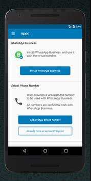 Phone Number for WhatsApp Business - Wabi screenshot 1