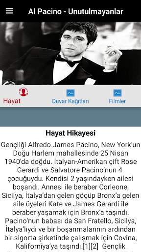 Al Pacino Hayatı Hikayesi Filmleri Duvar Kağıtları screenshot 1