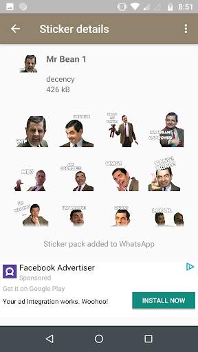 Mr Bean Stickers for Whatsapp (WAstickerApps) screenshot 4
