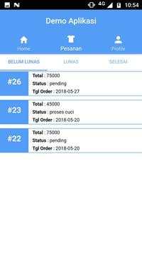APLIKASI LAUNDRY ANDROID (DEMO) screenshot 2