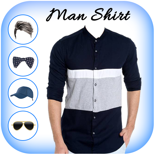 Man Blue Shirt Photo Suit أيقونة