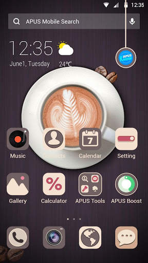 Coffee  time APUS Launcher Theme 1 تصوير الشاشة