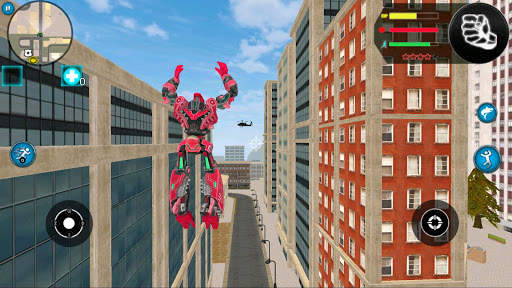 Unlimited Red Robot Shark Tranforme Battle City screenshot 2