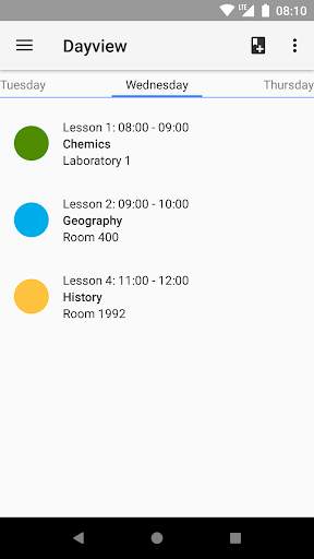 Timetable screenshot 2