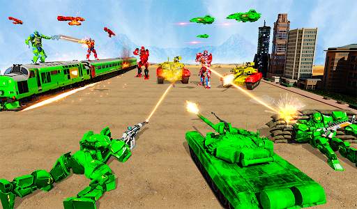 Army School Bus Robot Car Game screenshot 4