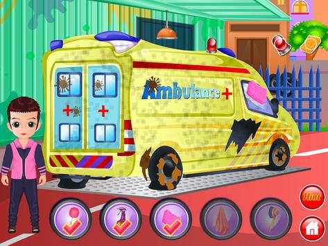 Ambulance wash cleaning games screenshot 2