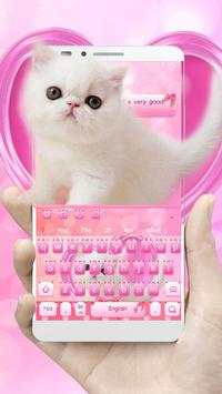 Pink Cat Keyboard Theme screenshot 3