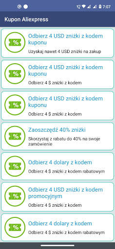 Aliexpress coupons screenshot 1