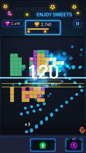 Pemecah Bata: Hip hop berisi neon! Bola monster screenshot 1