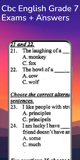 Cbc English Grade 7 Exams Answ screenshot 3