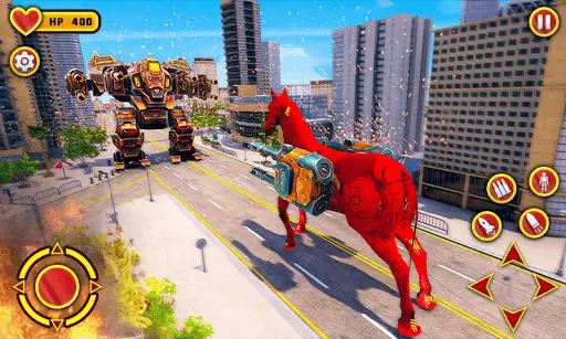 Flying Horse Robot Transform: Horse Shooting Games screenshot 1