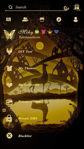 FREE-GO SMS GOLD FOREST THEME 5 تصوير الشاشة