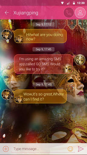 GO SMS PRO MASQUERADE THEME screenshot 2