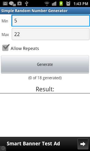 Simple Random Number Generator screenshot 1