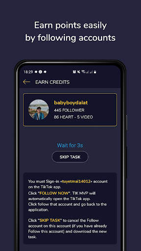 TIK MVP - Get Free Real TikTok Followers 2021 screenshot 3