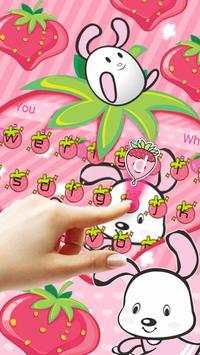 Cute Pink Rabbit Keyboard Theme screenshot 1