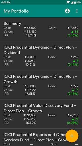 My Portfolio - India (Track Mutual Funds, PPF etc) screenshot 1
