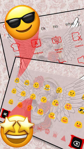 Tattoo Wing Skull Keyboard Theme screenshot 3